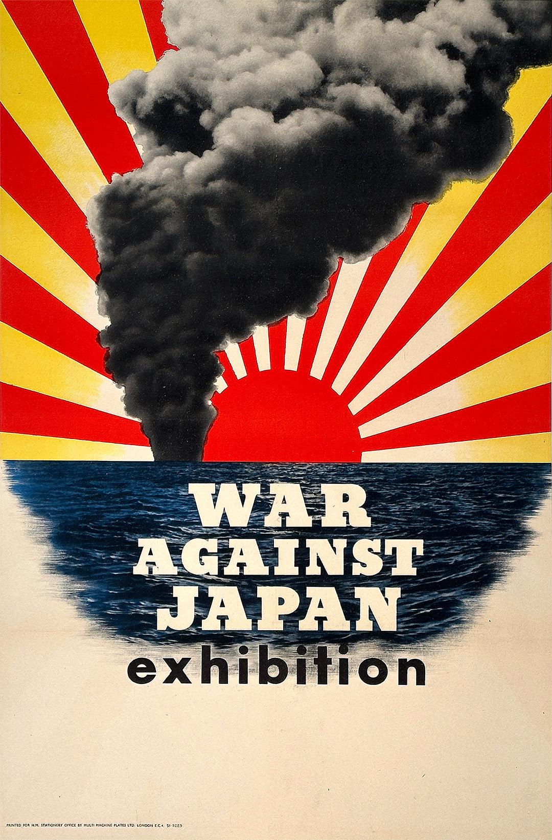 Original Vintage WWII British Poster War Against Japan Exhibition c1944