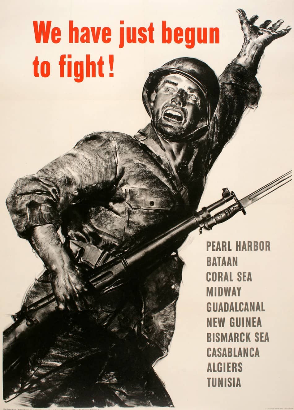 Original Vintage WWII Poster We Have Just Begun to Fight 1943 Large