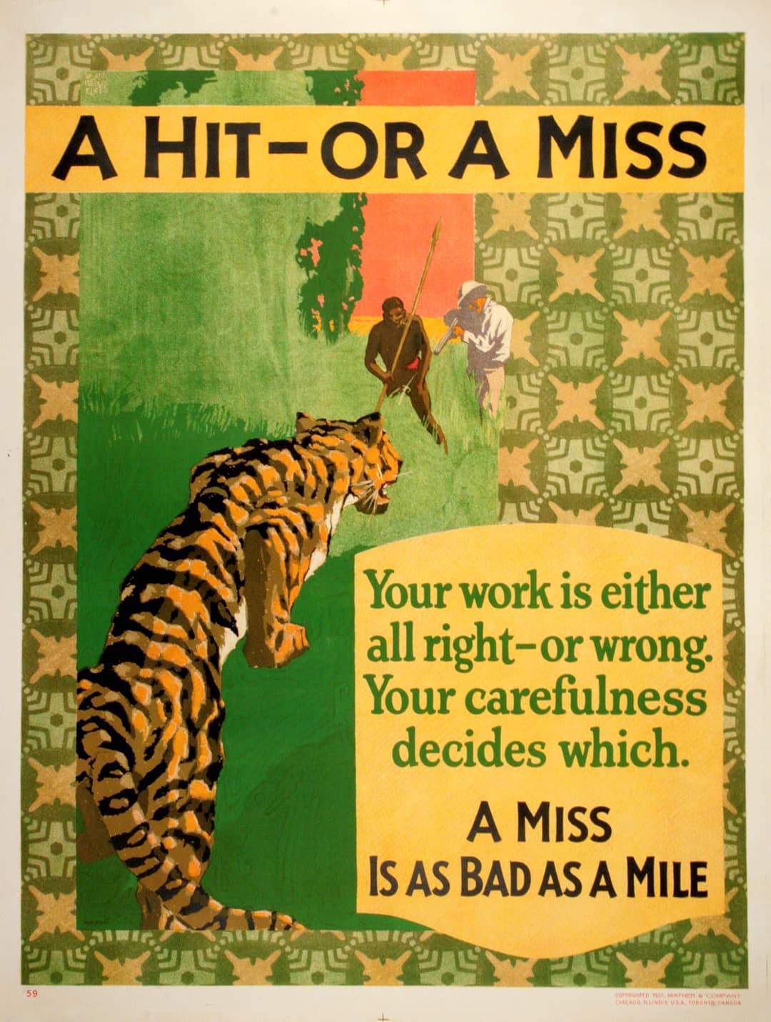 Original Mather Work Incentive Poster 1927 by Elmes - Hit or Miss