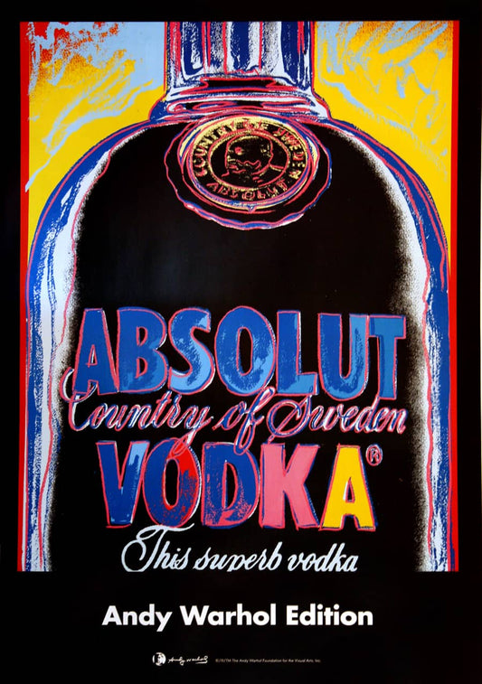 Andy Warhol Designed Original Poster for Absolut Vodka