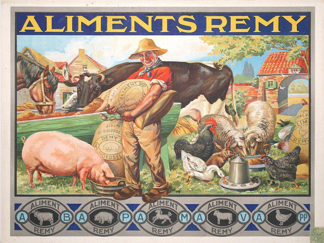 Original Vintage Feed Poster Aliments Remy c1930's