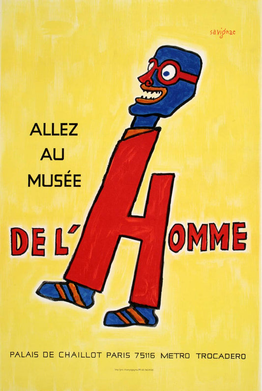Original Raymond Savignac Poster for Muse'e de L'Homme in Paris