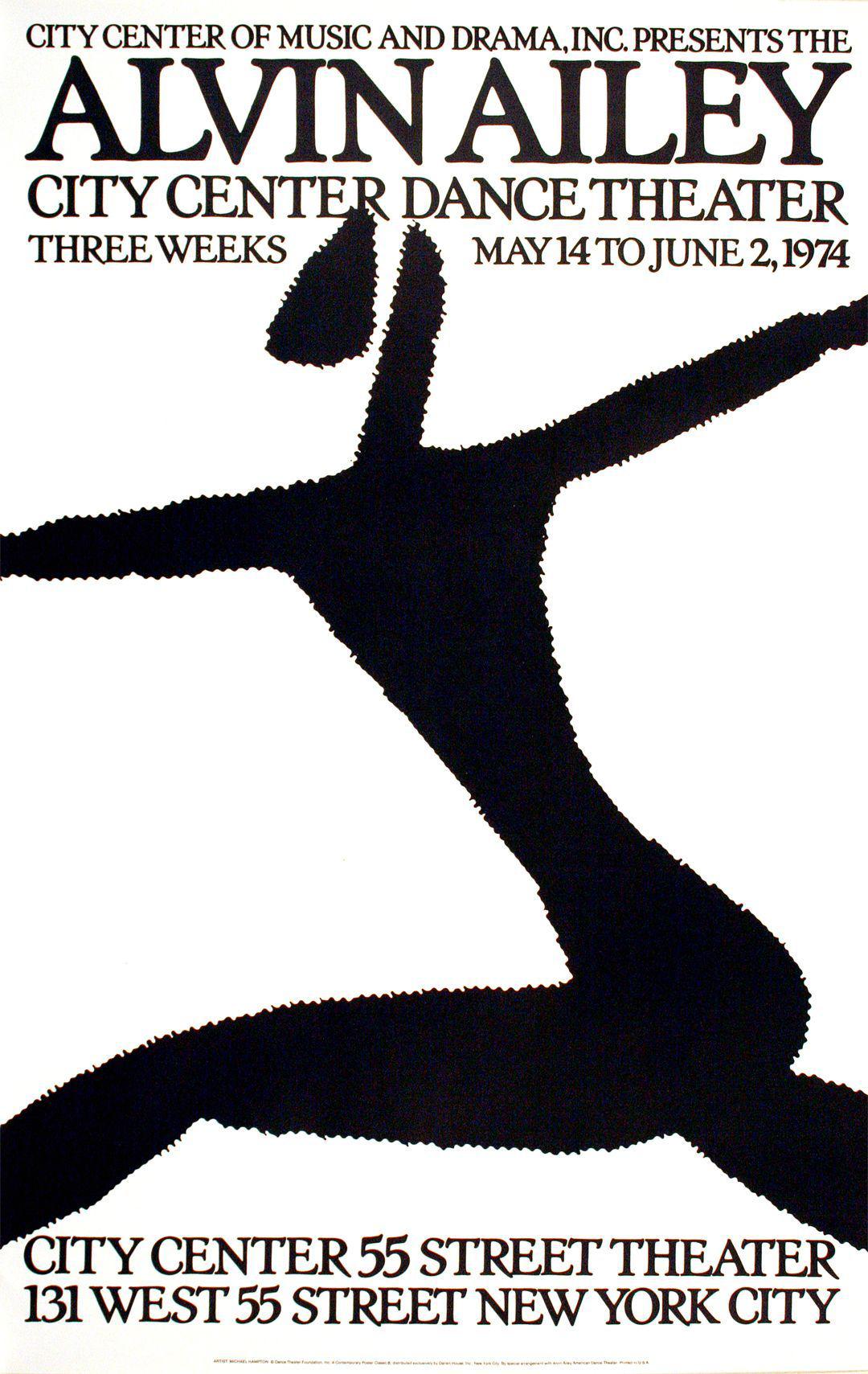Alvin Ailey Dance Theater Ballet Poster 1974 by Hampton