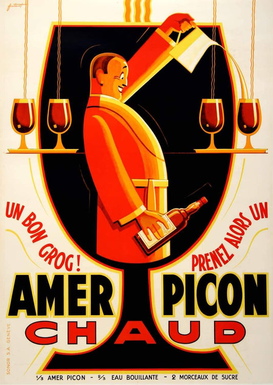 Amer Picon Chaud Original 1935 Poster by Fontanet