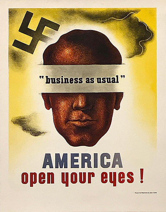 Original American Poster for Fortune Magazine -America Open Your Eyes by Jean Carlu 1941