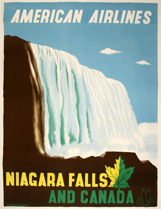 Original American Airlines Poster by E. McKnight Kauffer Niagara Falls c1950