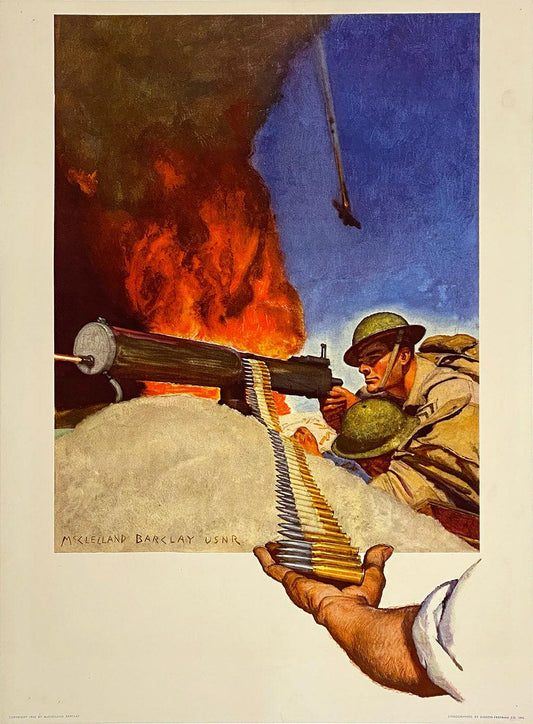 Original Vintage WWII Poster Ammo McClelland Barclay 1942