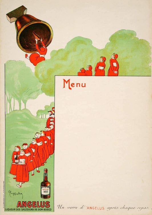 Angelus Menu by Leonetto Cappiello Original Vintage Poster c1920
