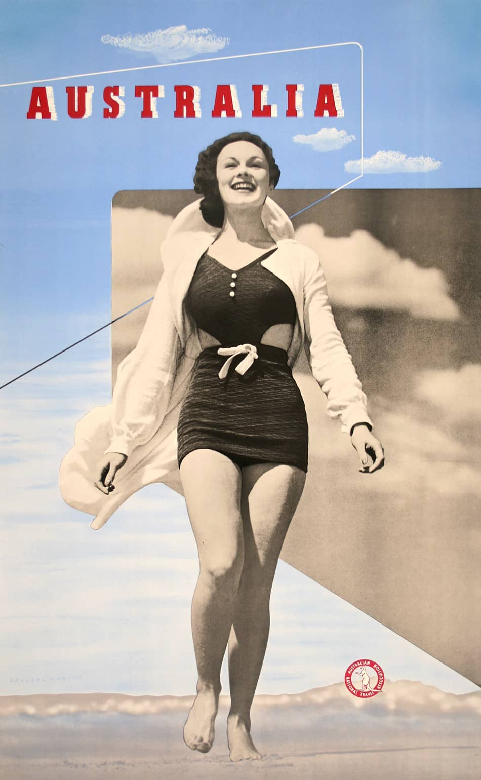 Australia Woman on Beach Original Poster c1937 by Douglas Annand