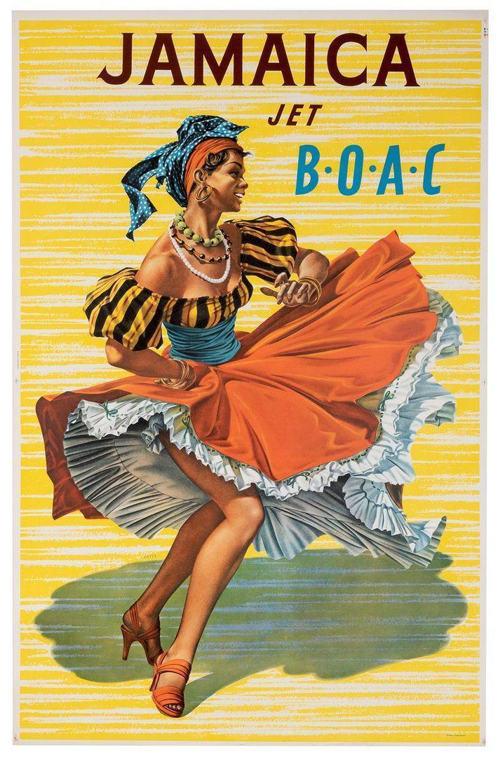 BOAC Jet Jamaica Original Vintage Poster 1956 by Hayes