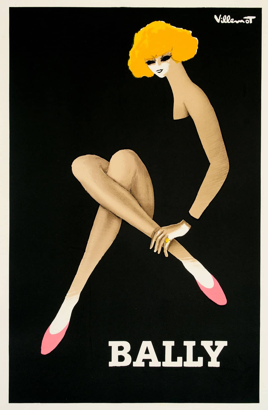 Original Bally Blonde 1982 Fashion Poster by Bernard Villemot