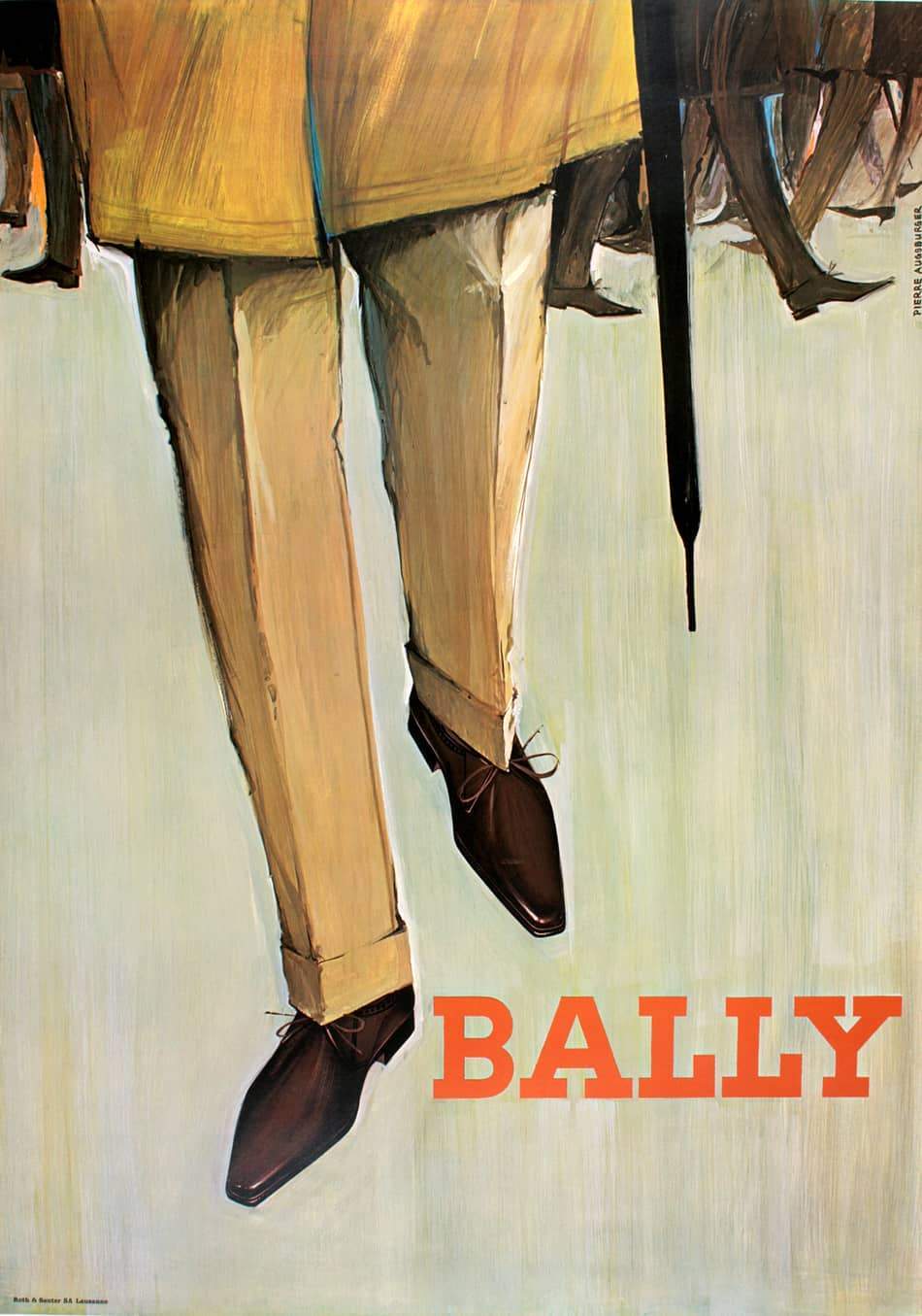 Bally Man With Umbrella Original Poster by Pierre Augsburger 1961