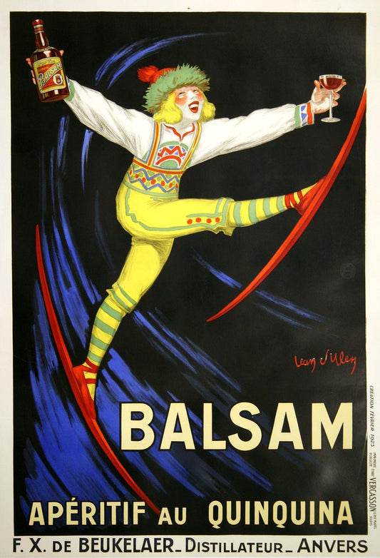 Original Jean D'Ylen 1923 Poster Balsam Aperitif Skier