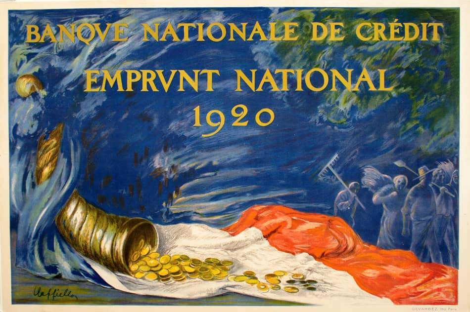 Cappiello Original 1920 Poster for Banque Nationale de Credit