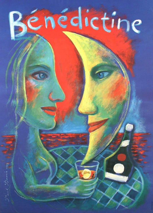 Original Benedictine Vintage Liqueur Poster 1993 by Paul Davis