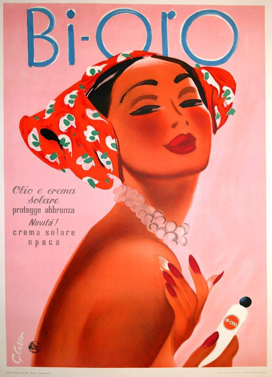 Bi-Oro Lotion Italian Original Poster c1952 by Otto Glaser
