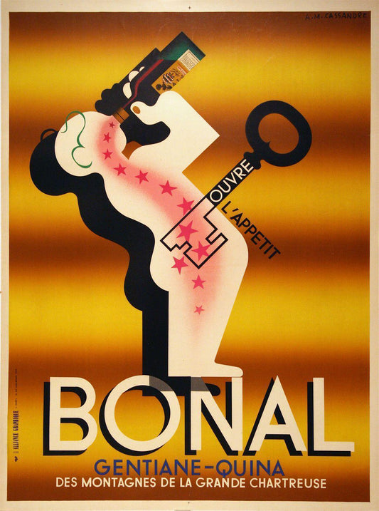 Original A.M. Cassandre Poster Bonal Liquor 1935