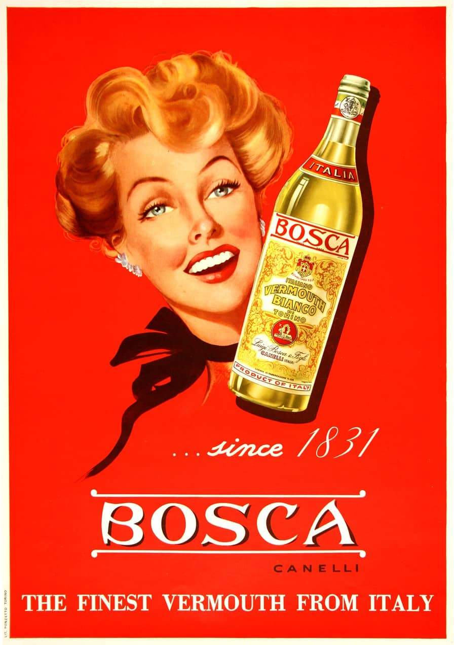 Bosca Canelli - Original Vintage Italian Vermouth Poster c1960