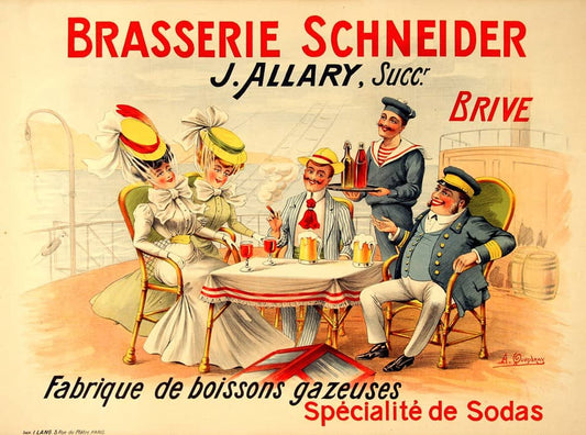 Brasserie Schneider by Quendray - Original Vintage Beverage Poster c1900