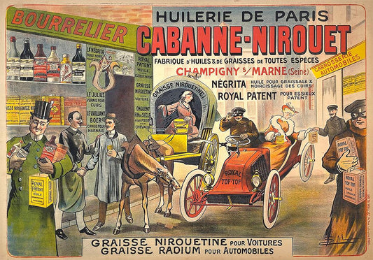Cabanne-Nirouet Huilerie de Paris Original Vintage Motor Oil Poster by Montaut c1905