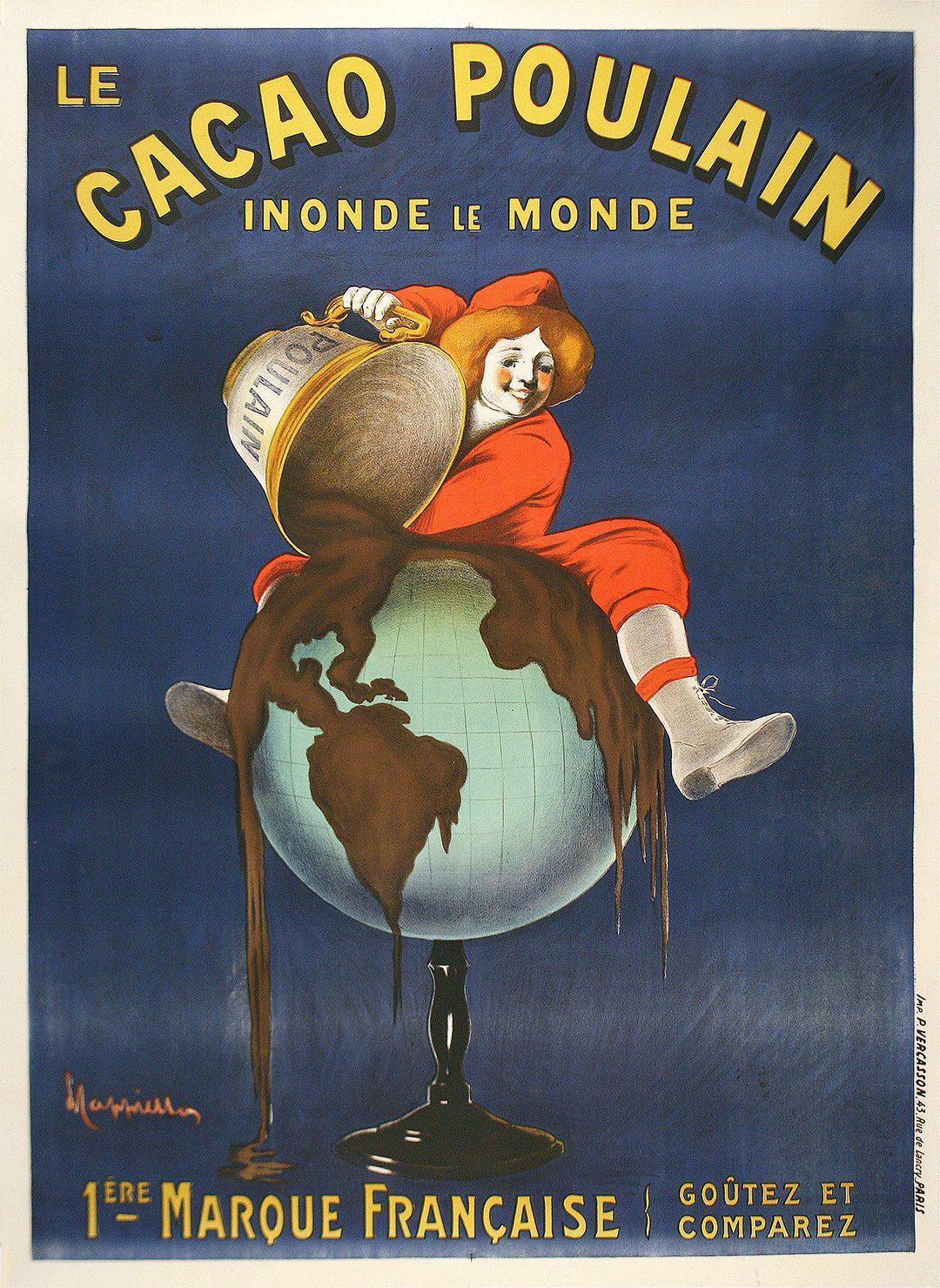 Original Vintage Cappiello Poster Le Cacao Poulain French Chocolate c1911