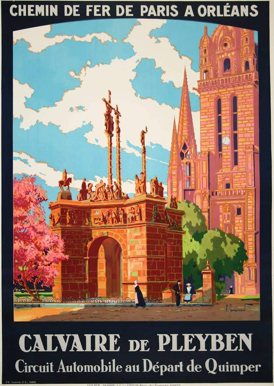 Calvaire de Pleyben Original Poster 1928 by Pierre Commarmond