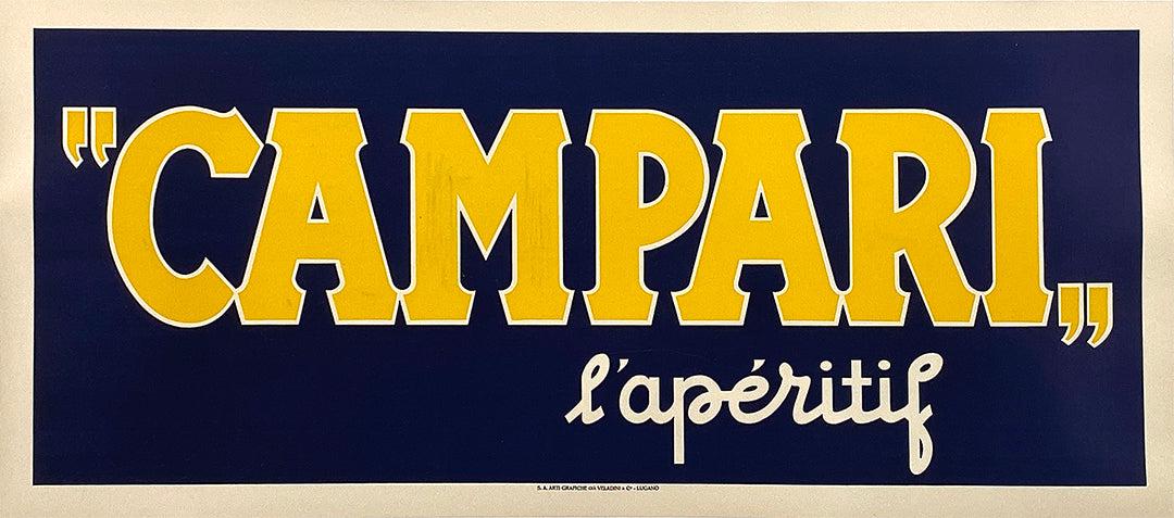 Original Campari L'Aperitif Banner Poster c1970