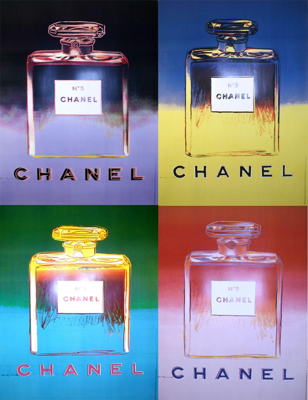 Chanel No. 5 Complete Poster Set of 4 by Andy Warhol Original 1997
