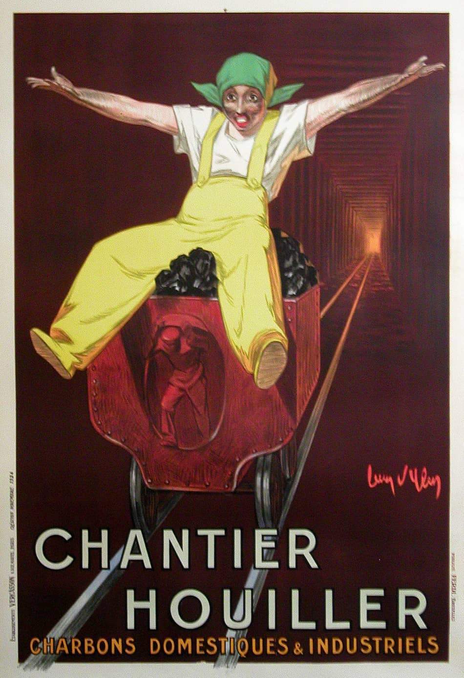 Original Jean Dylen Poster 1924 Chantier Houiler Made in France