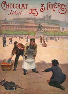 Original Vintage Chocolat des 3 Freres Poster 1901 by Bonnaud