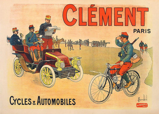 Original Vintage Clement Cycles & Automobiles Poster by Bombled c1900
