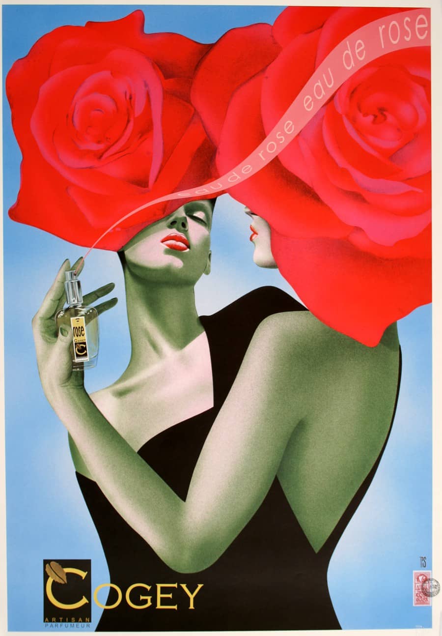 Original Hand Signed Vintage Poster for Rose Scented Perfume
