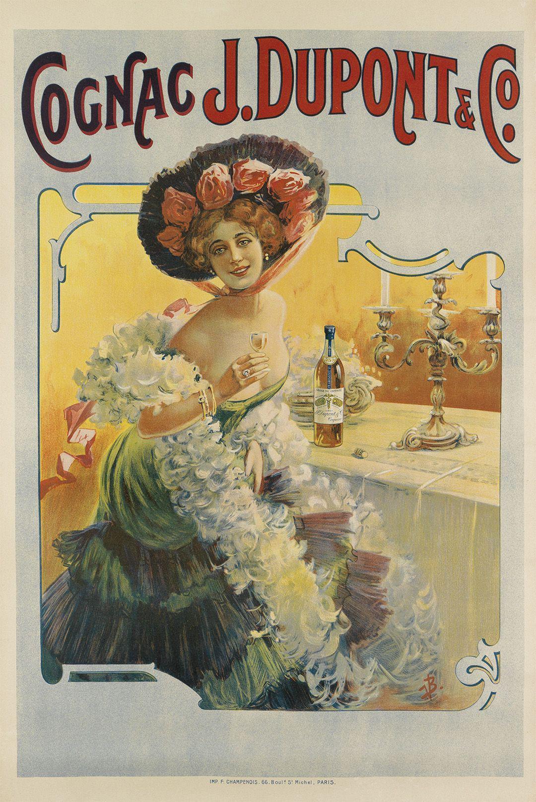 Poster for Cognac J Dupont and Co by Bocchino Circa1905