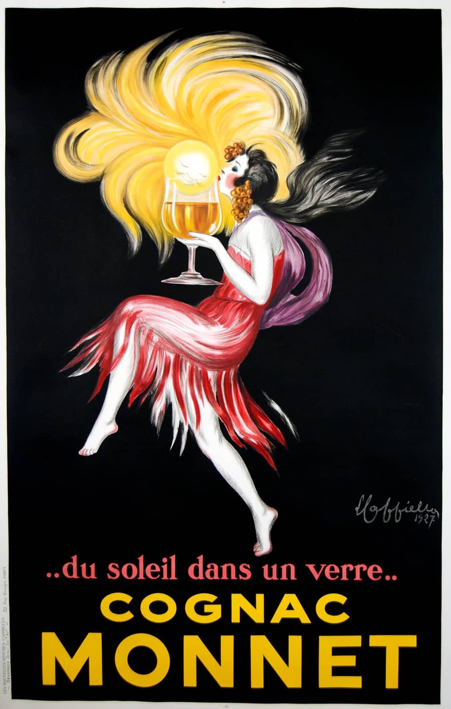 Original Vintage Cognac Monnet Poster by Leonetto Cappiello Printed in 1927