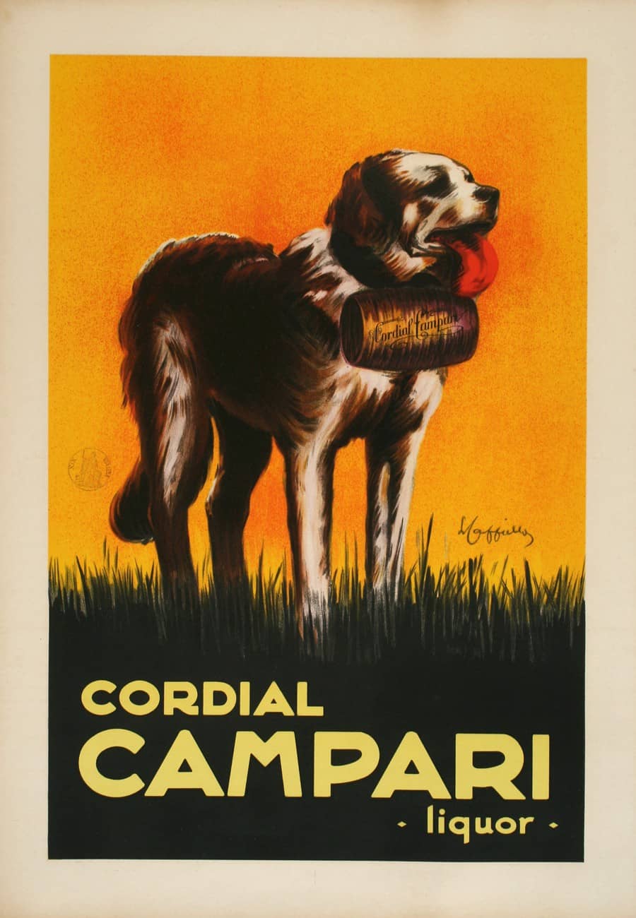 Leonetto Cappiello Original Vintage Poster Cordial Campari St Bernard c1925