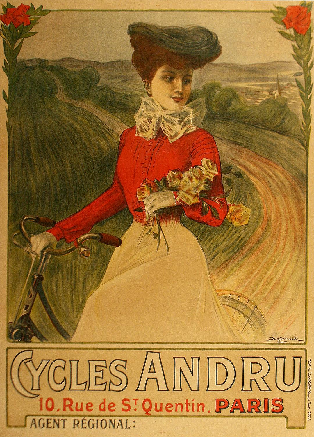 Original Vintage Cycles Andru Poster by Douzinelle c1900