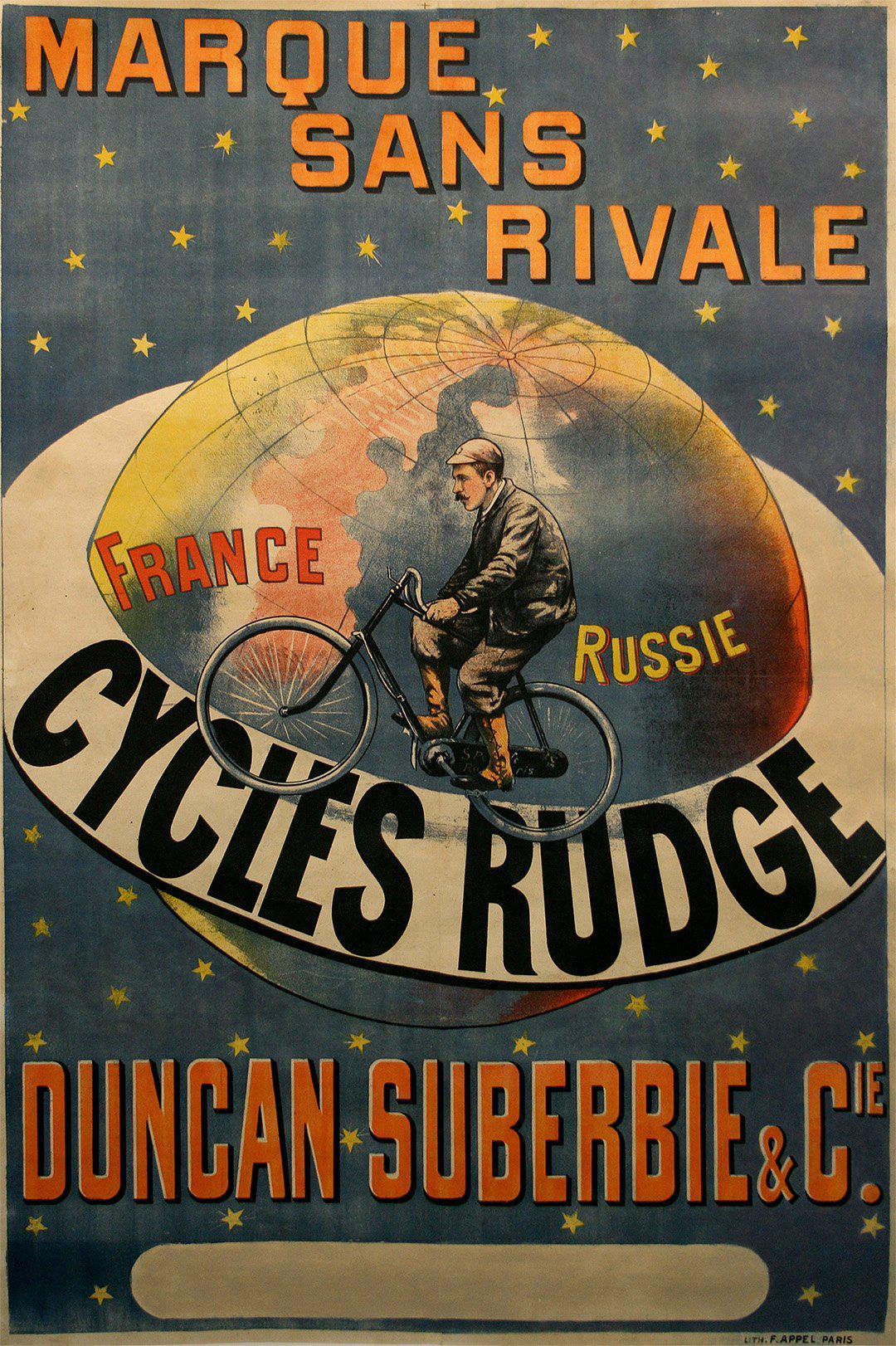 Original Vintage Cycles Rudge Marque Sans Rivale Poster c1895 Bicycle