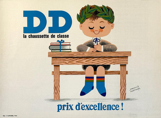 Original Vintage DD Sock Poster by Francis Martocq c1950