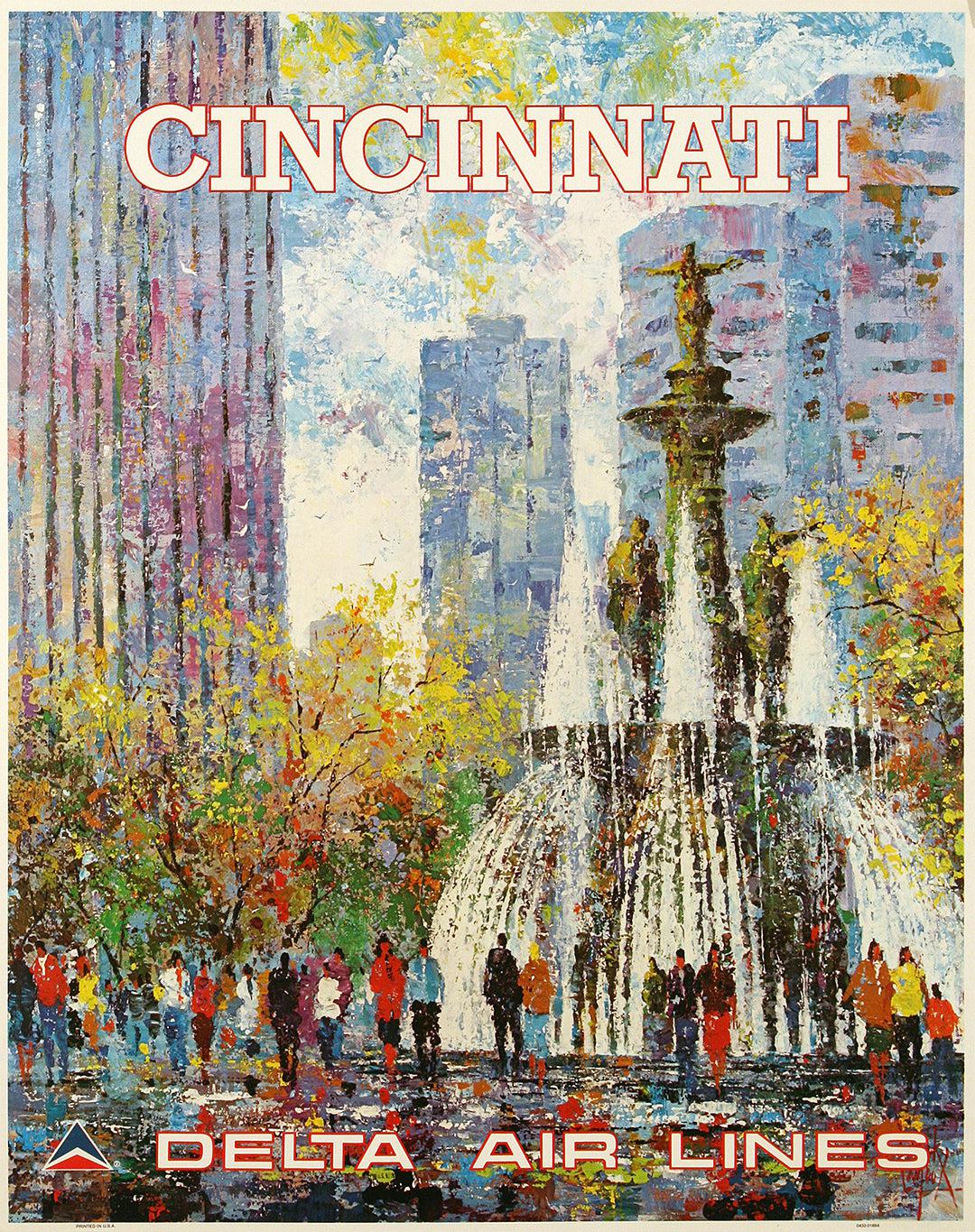0's Delta Air Lines Poster for Cincinnati Ohio by Jack Laycox