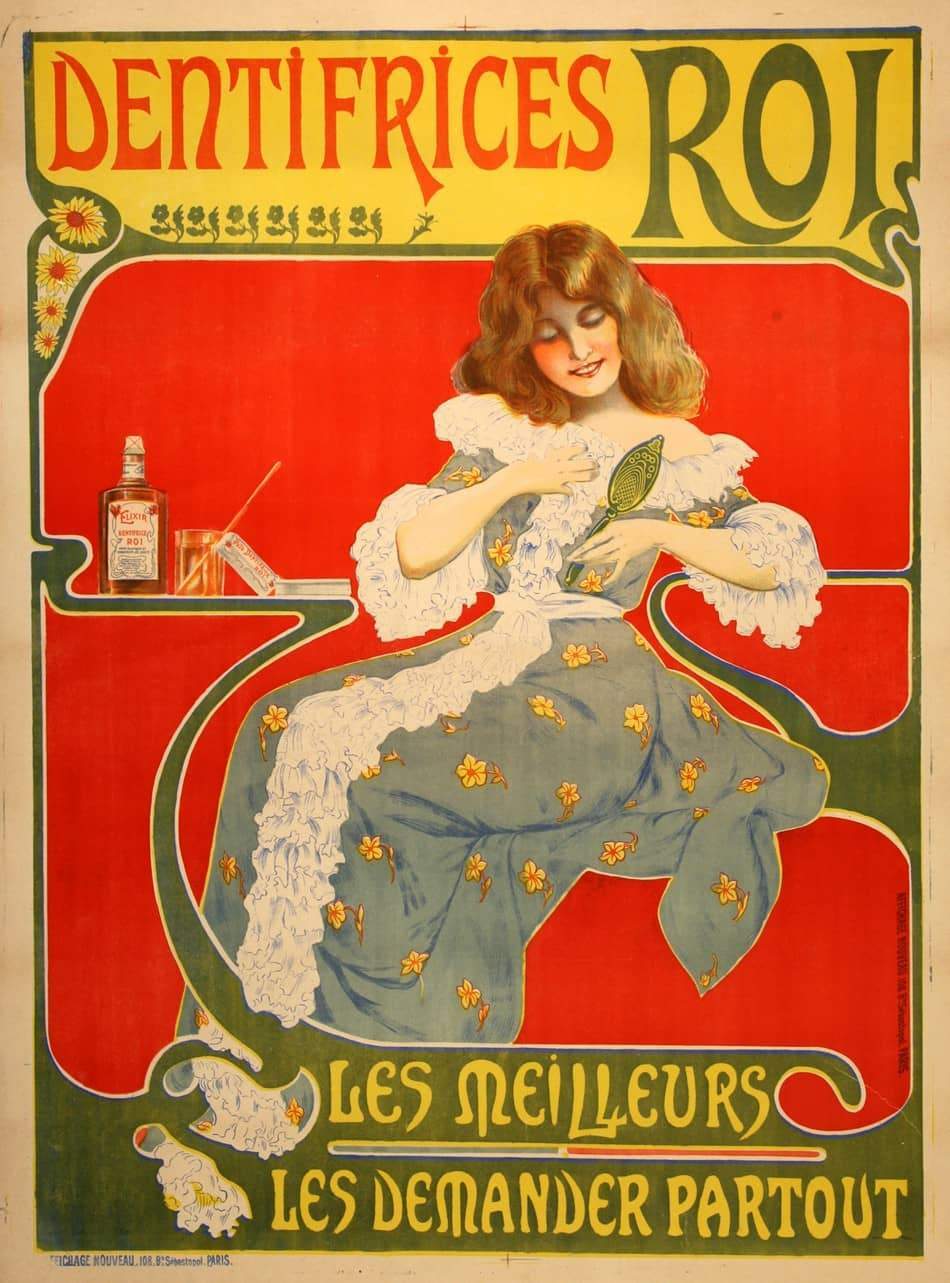 Dentifriice Roi Original French Poster c1905 for Tooth Paste
