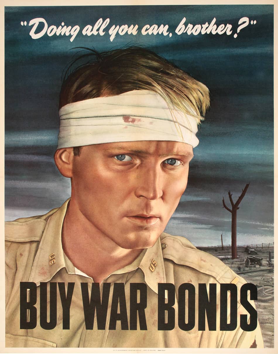 Original World War II American Poster - Doing All you Can Brother by Robert Sloan 1943