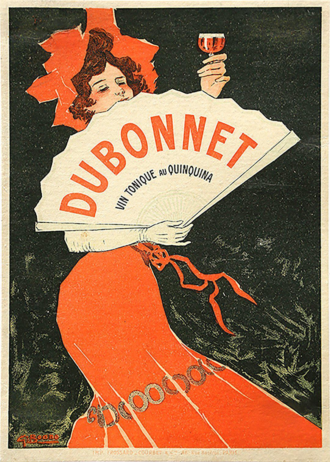 Original Dubonnet Aperitif Belle Epoque Poster by Boano c1890