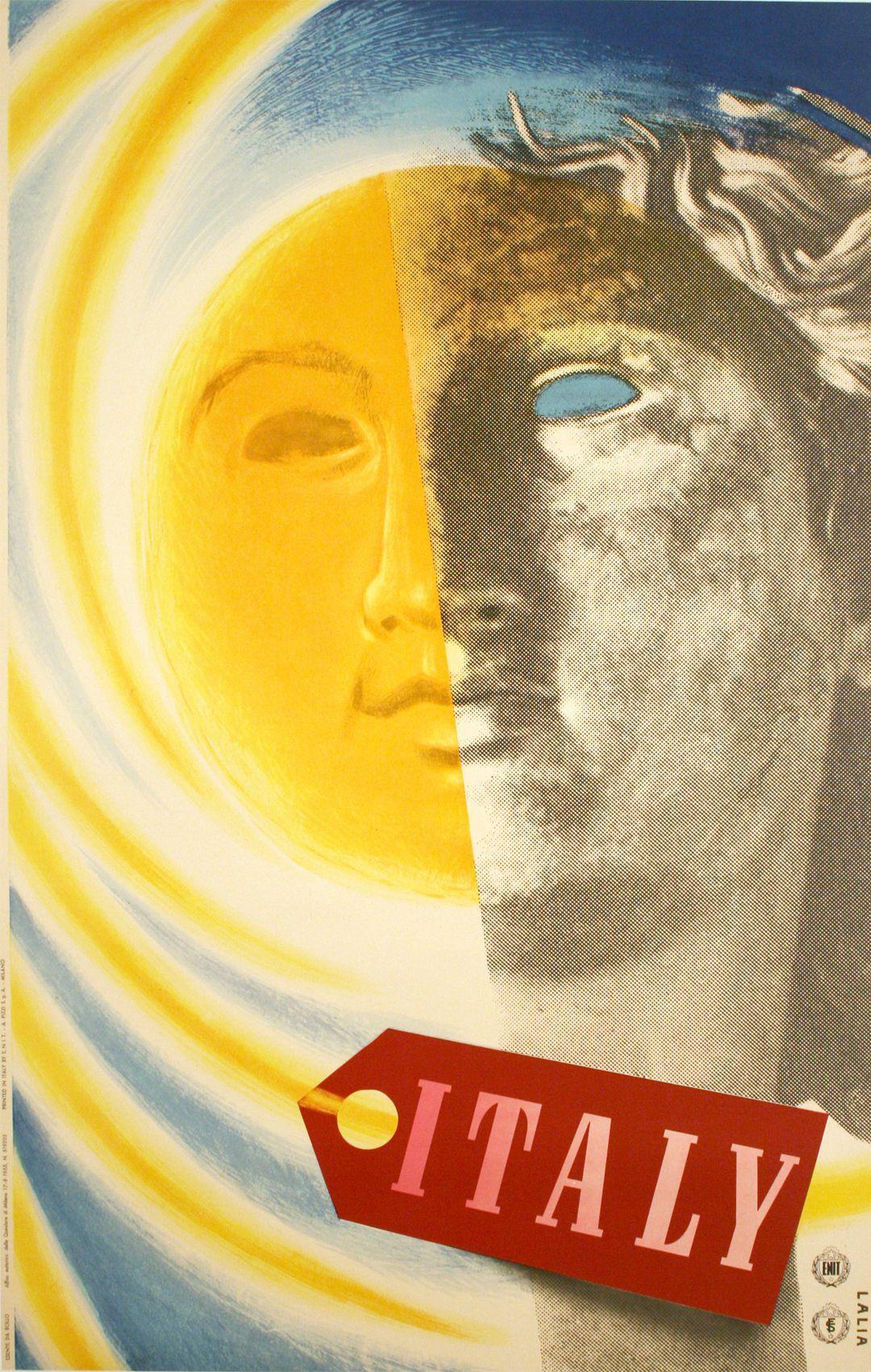 Original Italian Poster 1955 by ENIT Sun and Sculpture