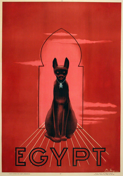 エジプト ビンテージポスター 猫 Bastet Cat by M. Azmy Egypt-Bastet-Poster_grande.jpg