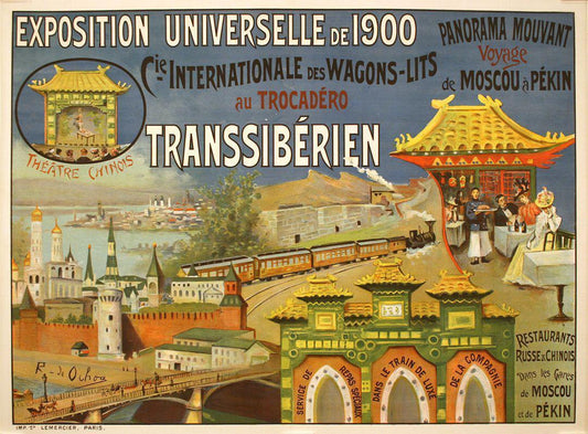 Poster for Expoition Universelle de 1900 by Rafael de Ochoa y Madrazo Original Transsiberien