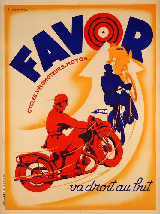 Favor Cycles Original Vintage French Poster c1930 by Marthey