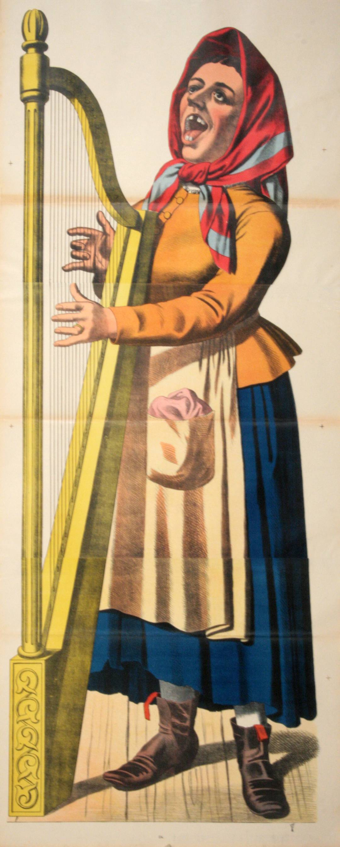Original C1880 Vintage Poster - Female Harpist 154  - Wissembourg Collection P
