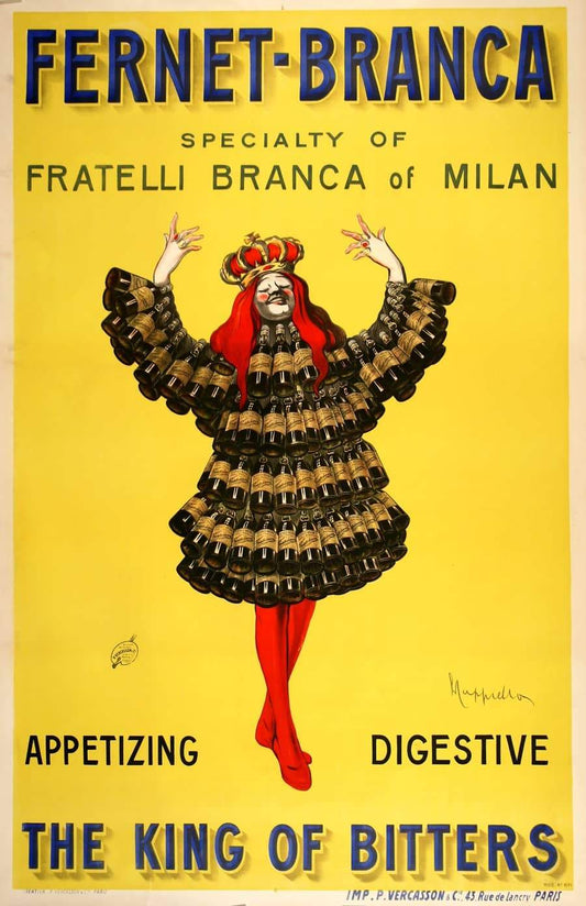 Original Vintage Liquor Poster by Leonetto Cappiello Fernet Branca 1909 Italian