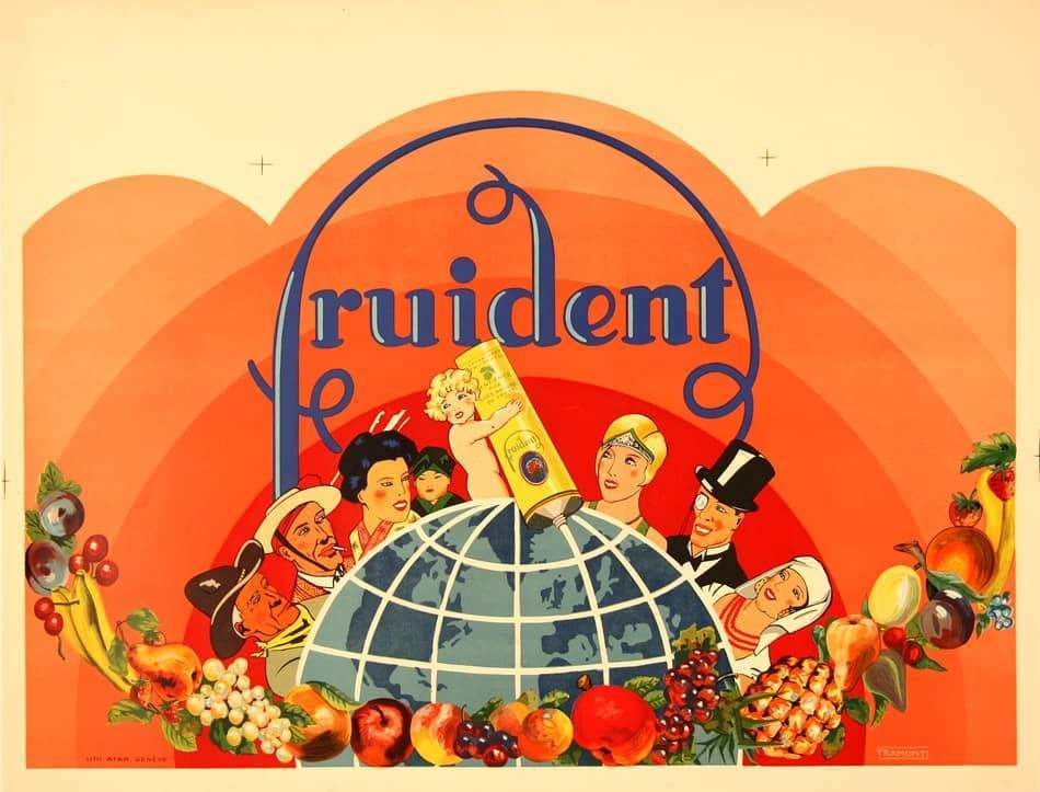 Original Vintage Fruident Toothpaste Poster by Tramonti 1920 Art Deco