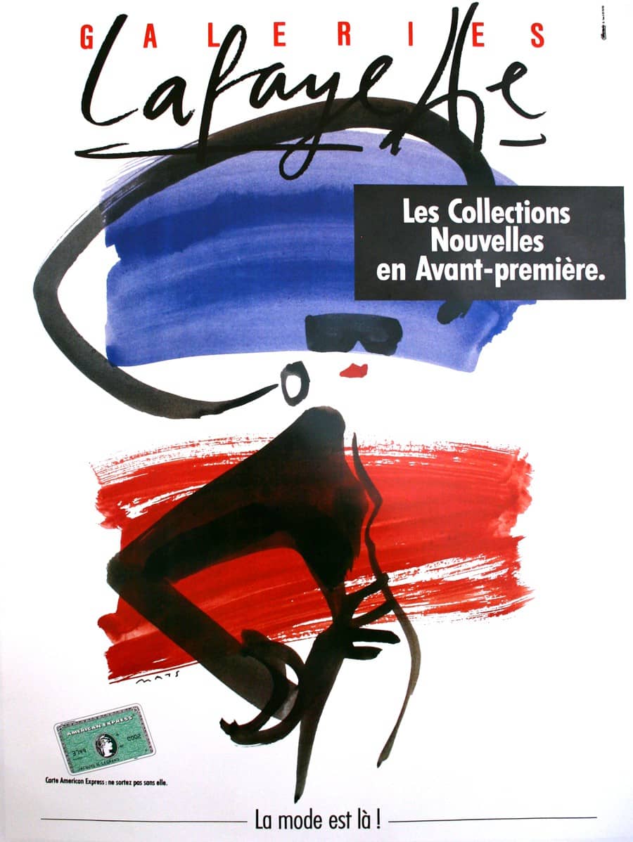 Original Vintage Poster for Galeries Lafayette Paris by Mats c1990